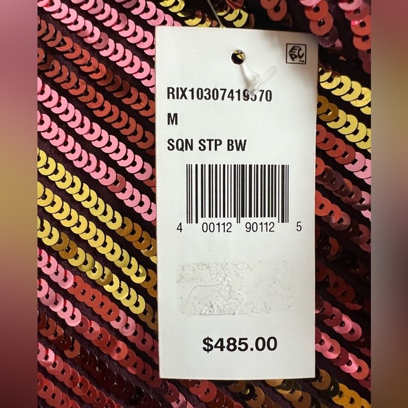 NWT Rixo London Sylvie Sequin-embellished Midi slip dress colorful sz M mobwife - Picture 11 of 15